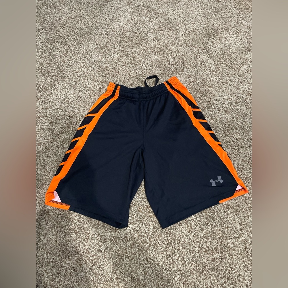 Orange and Black Under Armour Basketball Shorts